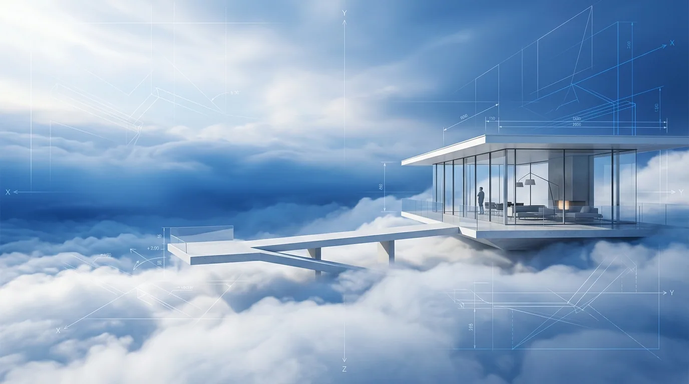 Architectural studio above clouds